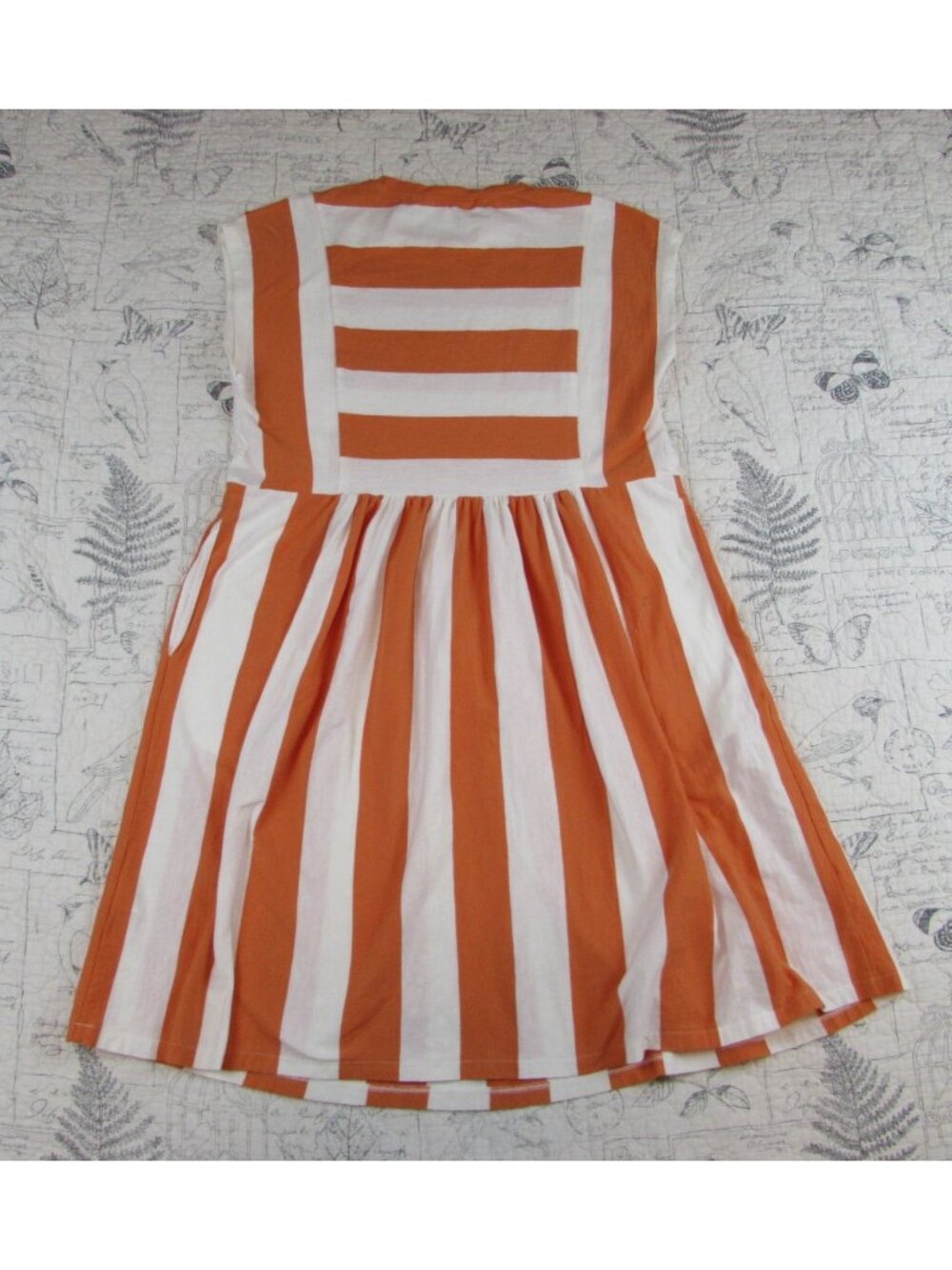 NEW Boden Jersey T-shirt Orange Striped Color Block Cotton Dress Women’s Size 8R - Picture 6 of 8